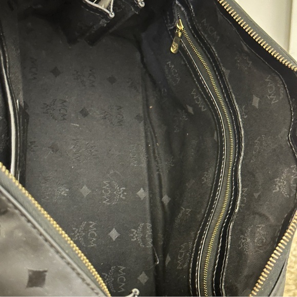 MCM Black Boston Monogram Nylon Handbag - Picture 14 of 16